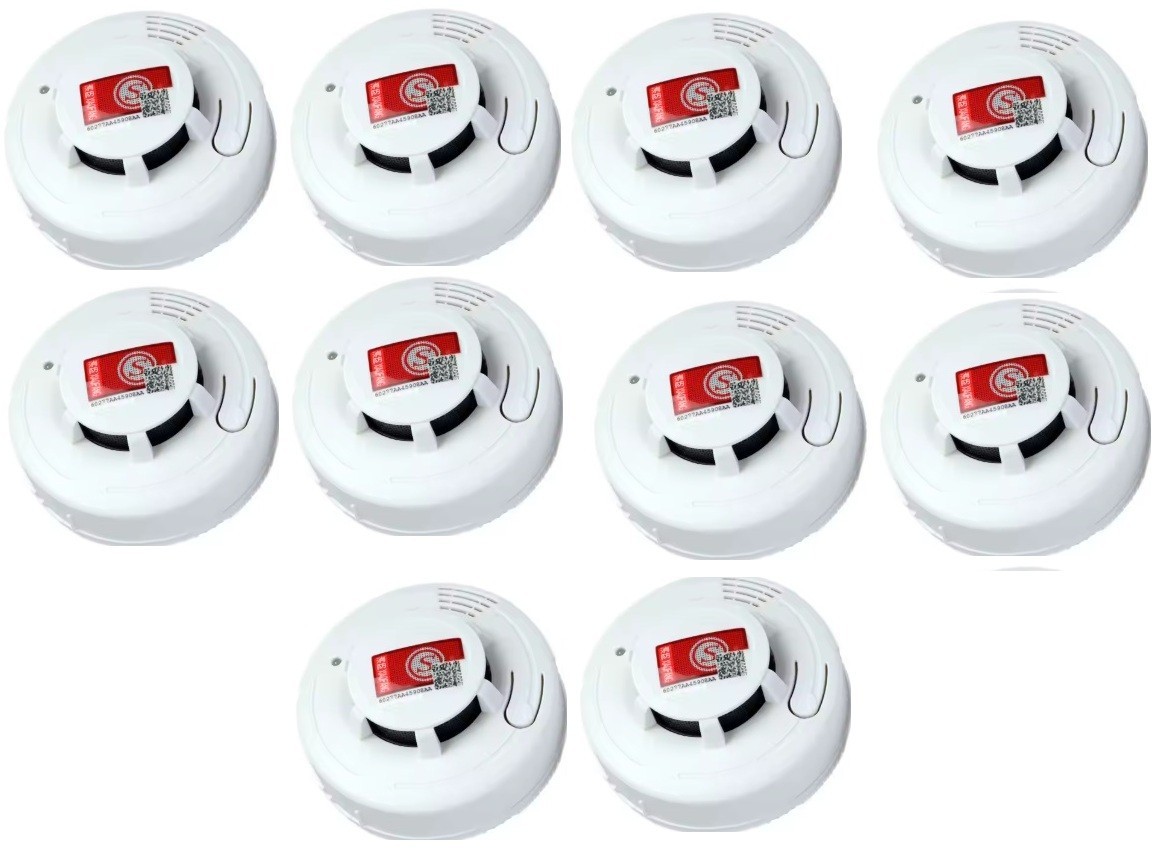 10 SMOKE DETECTORS Battery Power, Units Home Fire Alarm Safety Sensor w/ battery