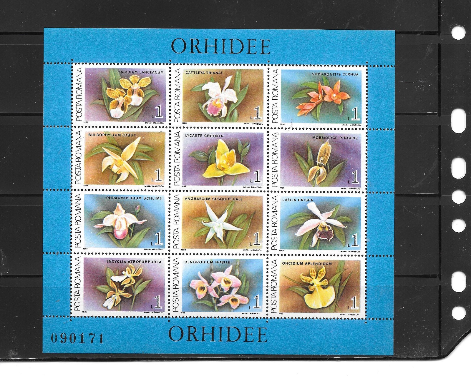 ROMANIA SC#3535 1988 ORCHIDS MNH XF BEAUTIFUL SOUVENIR SHEET STAMPS
