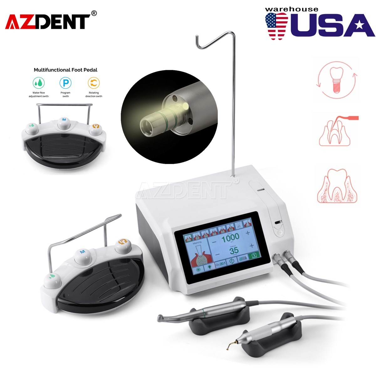 1 PC Dental Piezo Surgery & Implant Motor Device 2IN1 TOUCH BoneCutter Machine