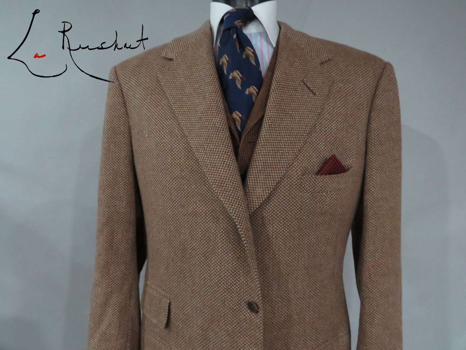 EDGAR POMEROY Couture 100% pure cashmere three button bespoke sport coat 48 R