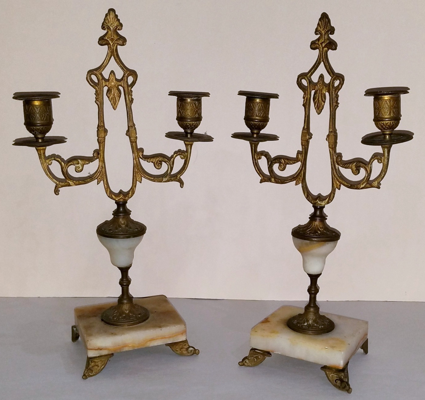 Antique French Clock Candelabras Total 2 Antique French Clock Candelabras Total 2