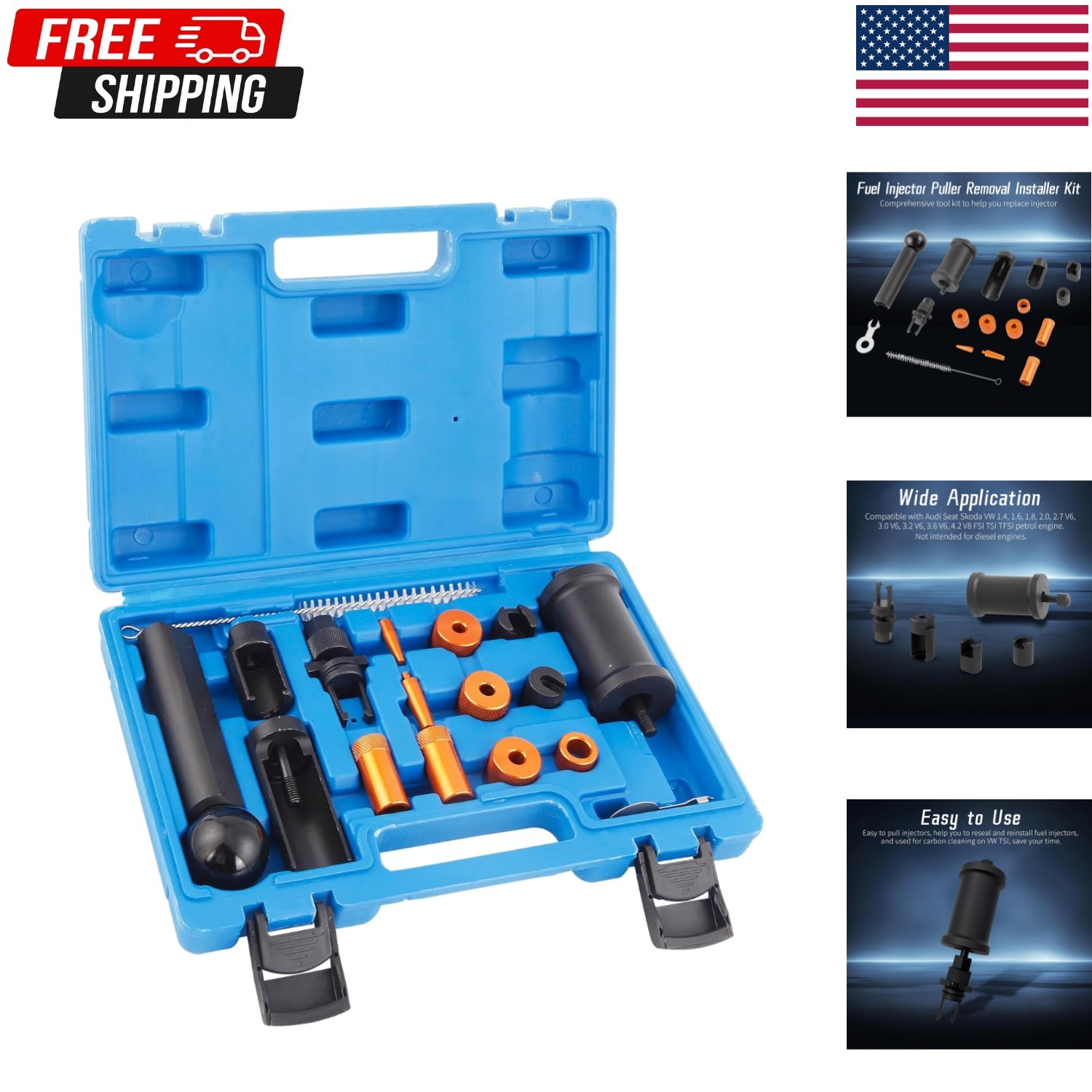 Fuel Injector Puller Removal Installer Kit, Compatible with Audi VW Skoda Sea...
