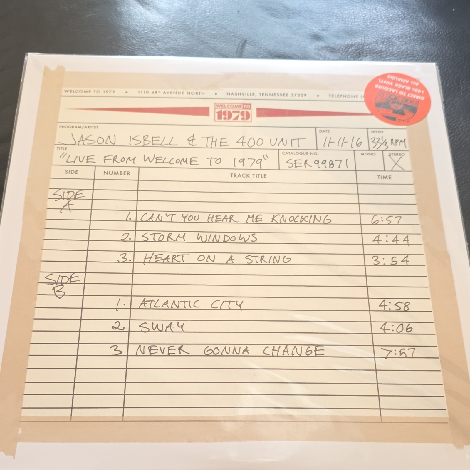 Jason Isbell and the 400 Unit - Live from Welcome to 1979 vinyl Record Store Day