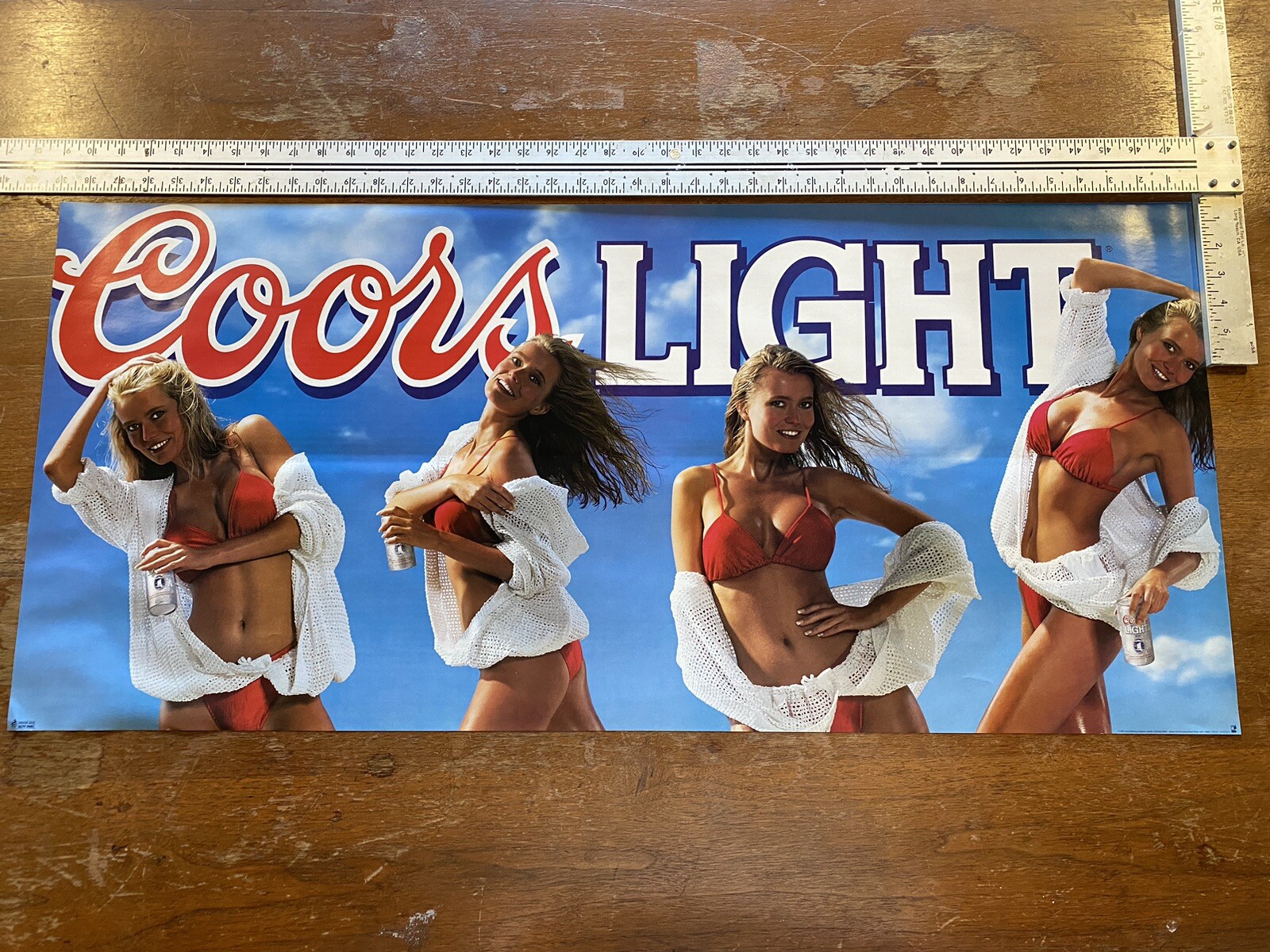 VINTAGE 1993 COORS LIGHT Beer Poster SEXY Blonde in Bikini Model 39 x 18 NOS VINTAGE 1993 COORS LIGHT Beer Poster SEXY Blonde in Bikini Model 39 x 18 NOS