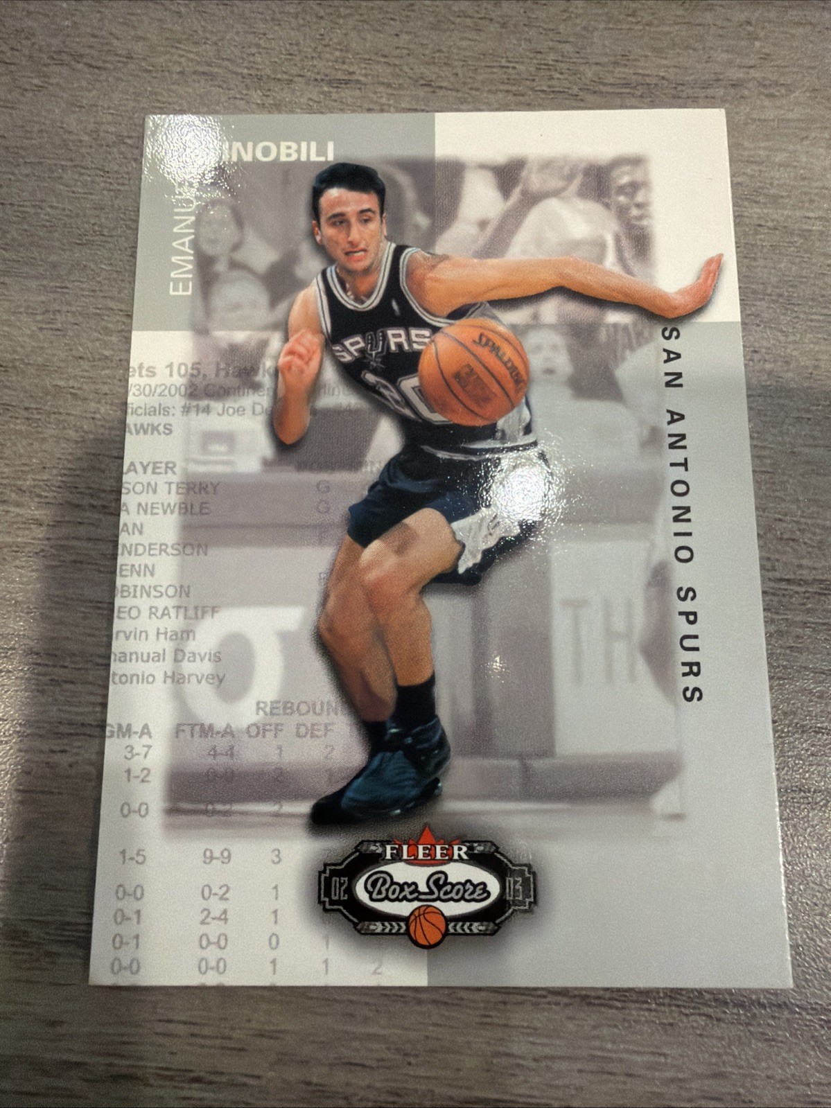 2002-03 Fleer Box Score - Manu Ginobili #145 /1999 (RC) 2002-03 Fleer Box Score - Manu Ginobili #145 /1999 (RC)