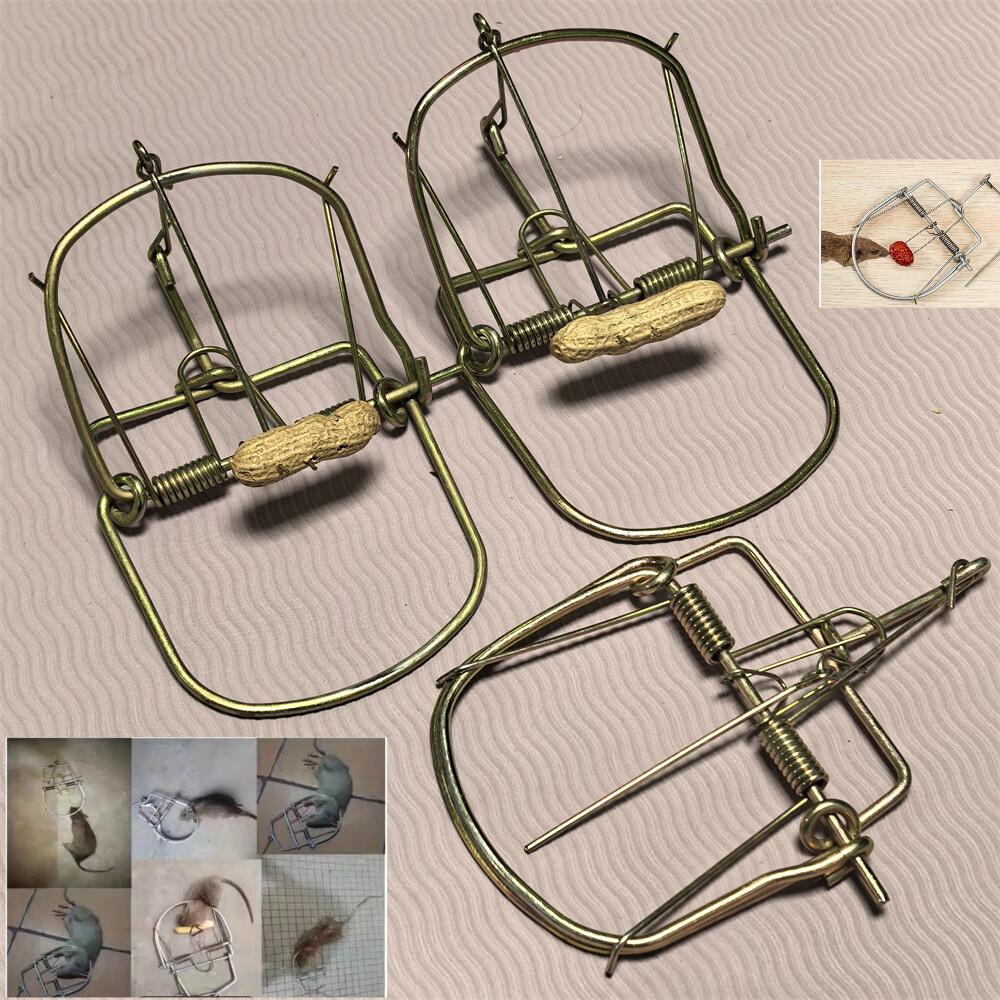 3pcs Small Animals Catch Traps Mouse Trap Spring Trapt Rodent for Rat Rabbit