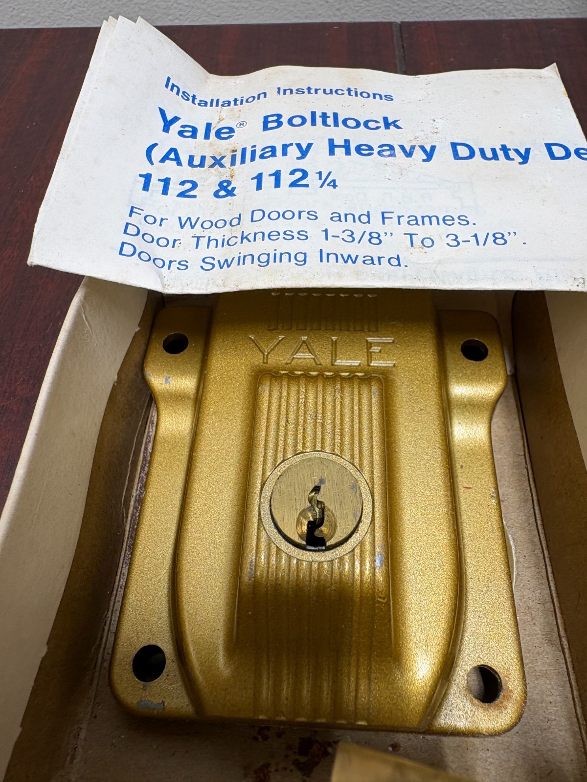Yale Heavy Duty Auxiliary Rim Deadbolt Models 112&112 1/4 Yale Heavy Duty Auxiliary Rim Deadbolt Models 112&112 1/4