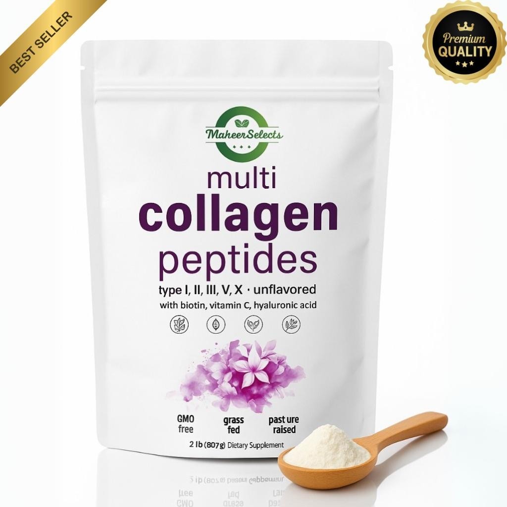 Multi Collagen Peptides Powder 2LB Hydrolyzed Types I II III V X Hair Skin Nail