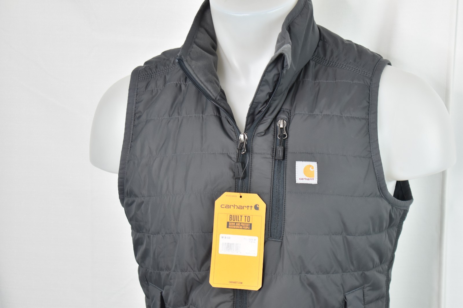 CARHARTT RAIN DEFENDER Medium Women\'s Full Zip 100% Nylon Puffer Vest Gray CARHARTT RAIN DEFENDER Medium Women\'s Full Zip 100% Nylon Puffer Vest Gray
