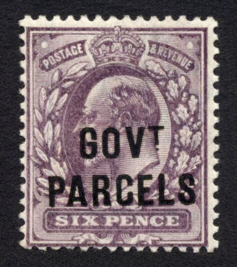 GB 1902 6d Govt Parcels SGO76 Mint LH Cat £275 GB 1902 6d Govt Parcels SGO76 Mint LH Cat £275