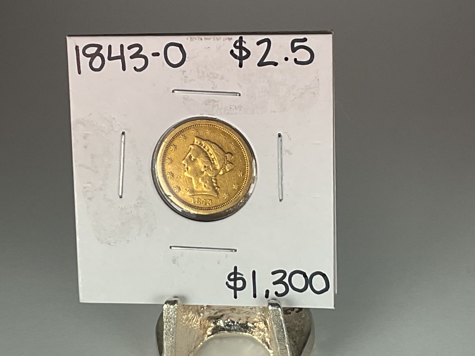 1843-O $2.50 Liberty Gold Quarter Eagle 2.5 Small Date Better Type