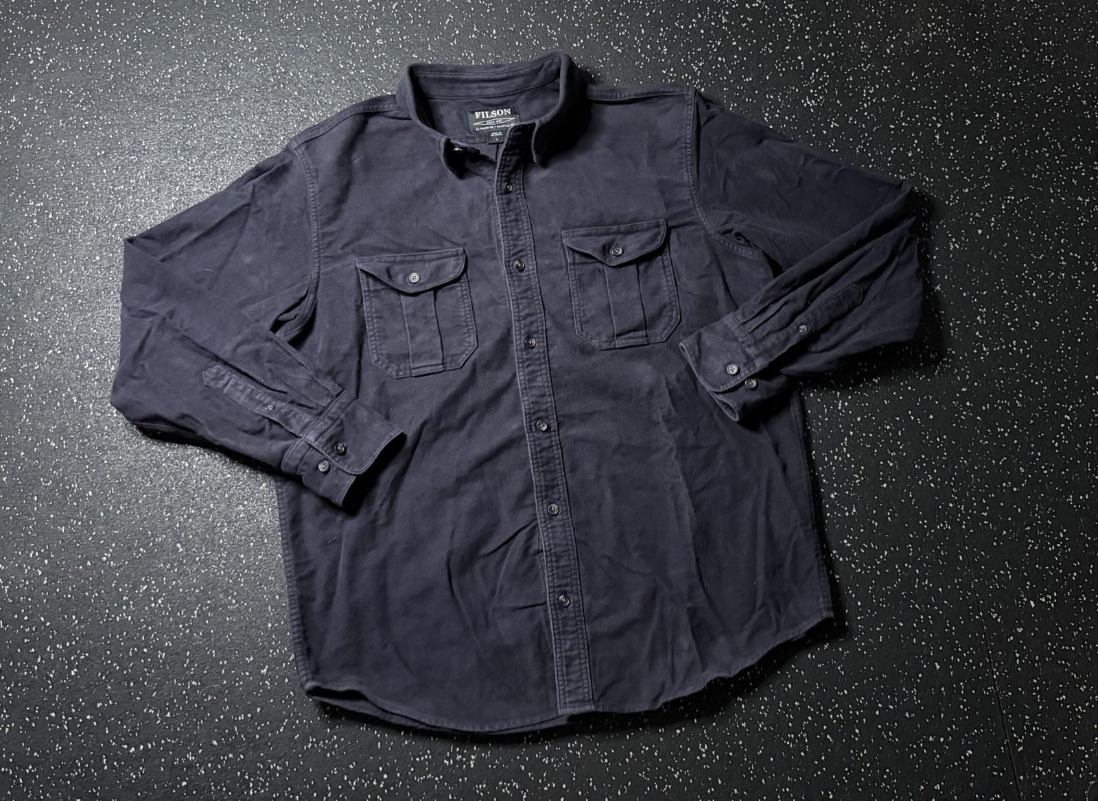 Filson Men\'s Navy Blue Field Flannel Shirt Size Large Night Blue Heavyweight Filson Men\'s Navy Blue Field Flannel Shirt Size Large Night Blue Heavyweight