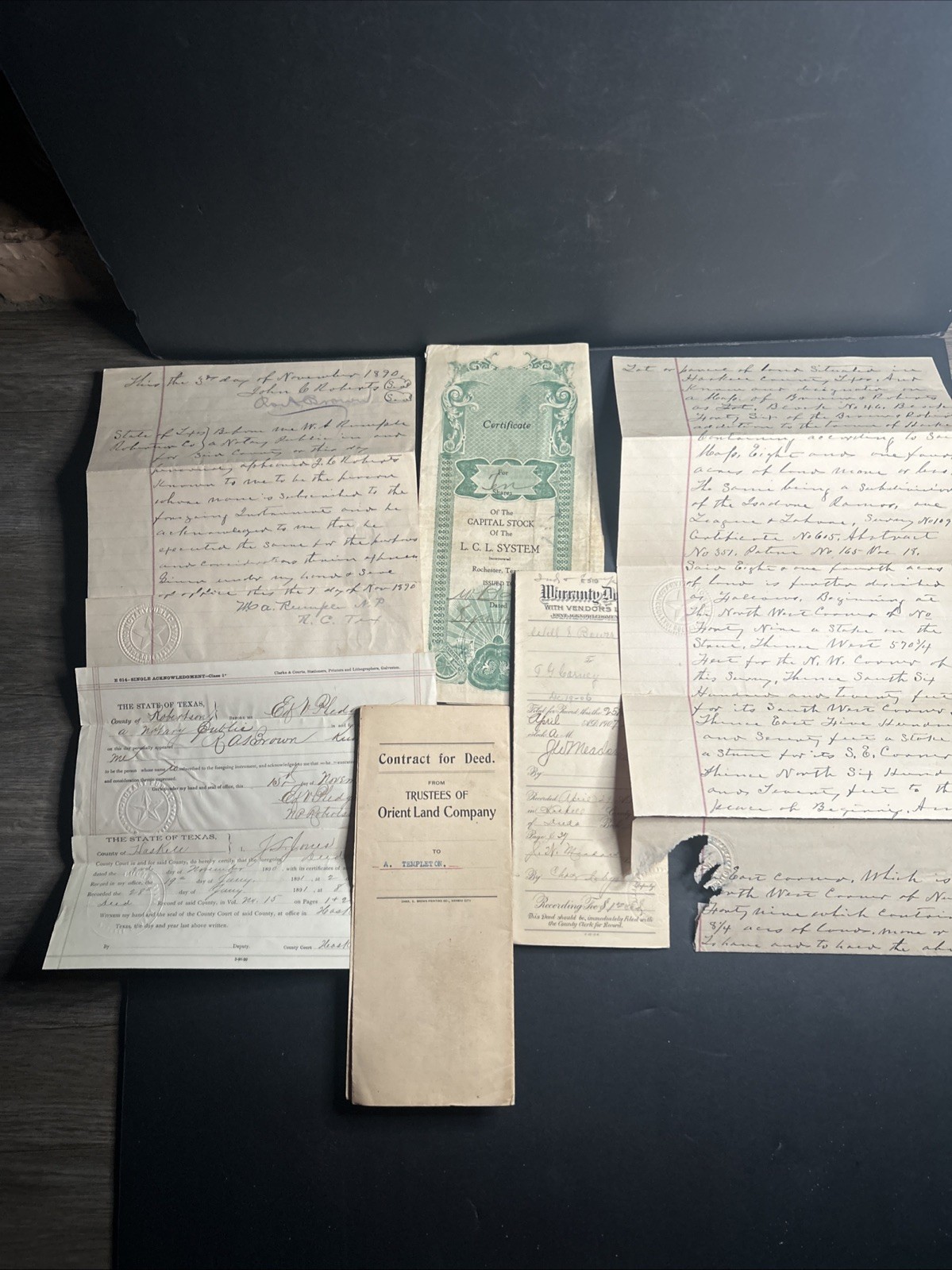 collection of antique legal and property documents 1890-1920 From Texas collection of antique legal and property documents 1890-1920 From Texas