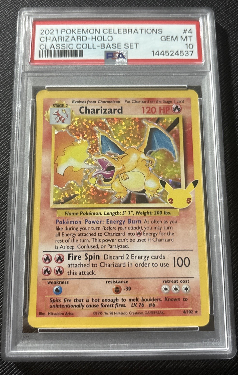 2021 POKEMON CELEBRATIONS CLASSIC COLLECTION #4 CHARIZARD-HOLO PSA 10