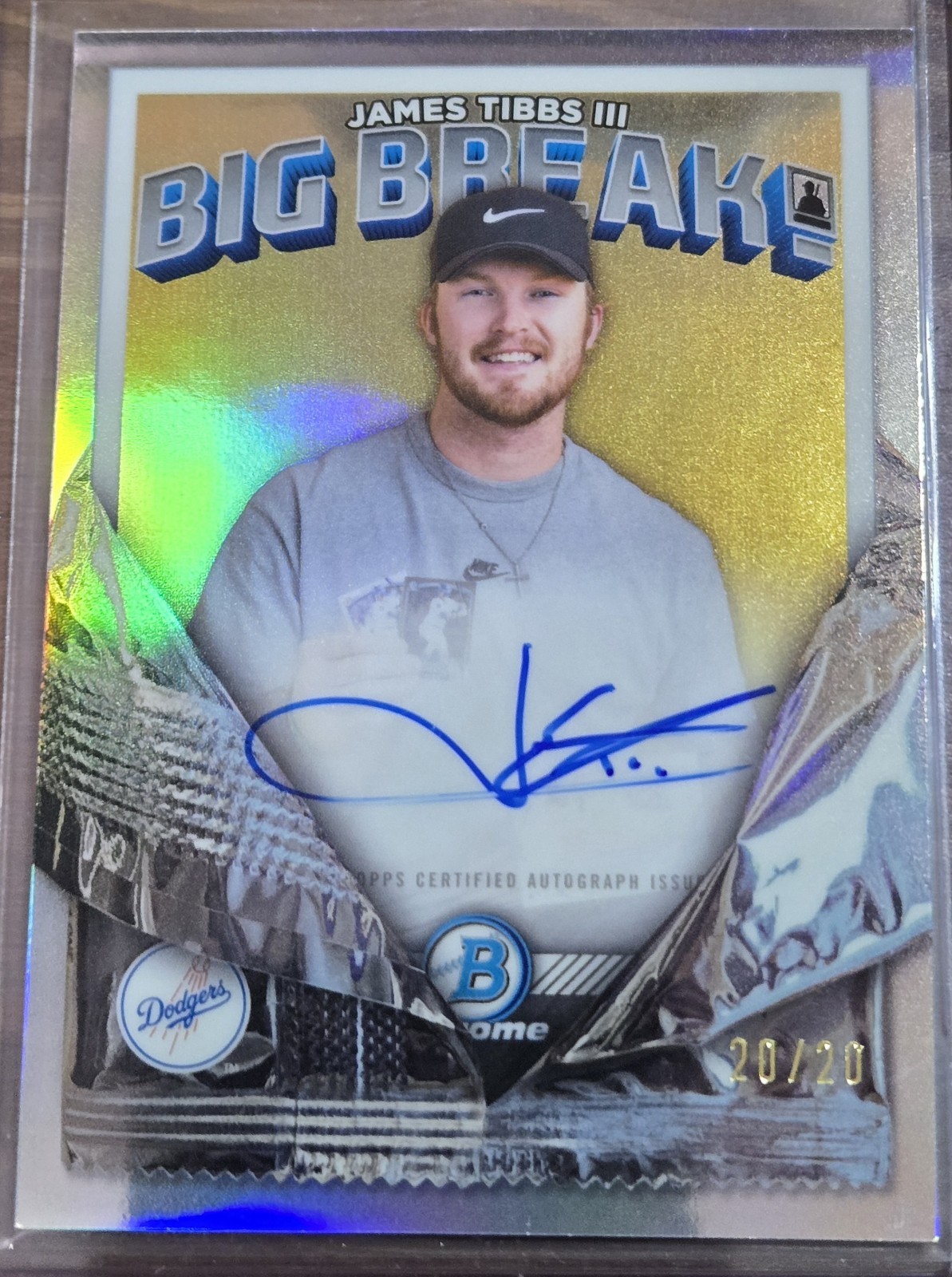 2026 Bowman Chrome James Tibbs III Dodgers Big Breaks Auto BBA-JT 20 /20