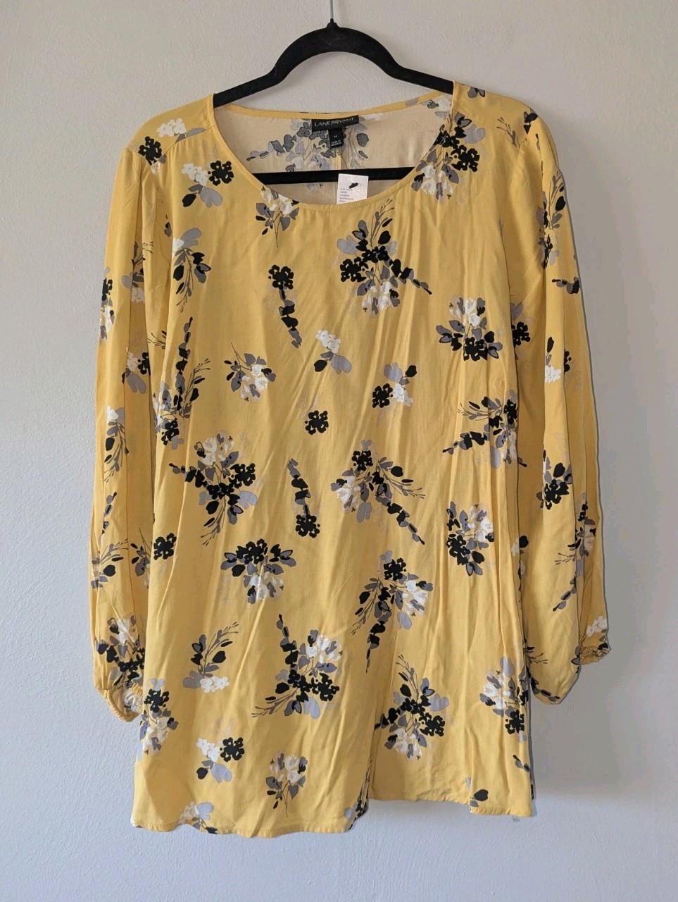 NWT Lane Bryant Yellow Floral Print Tie Back Top Size 14 $49.95