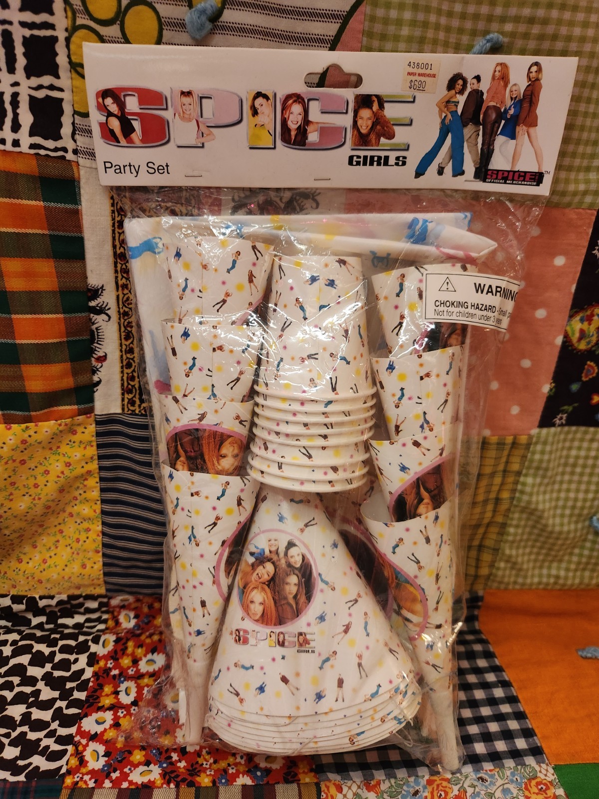 Vintage 1997 Sealed Deadstock Spice Girls Party Set Hats Cups Tablecloth Napkins Vintage 1997 Sealed Deadstock Spice Girls Party Set Hats Cups Tablecloth Napkins