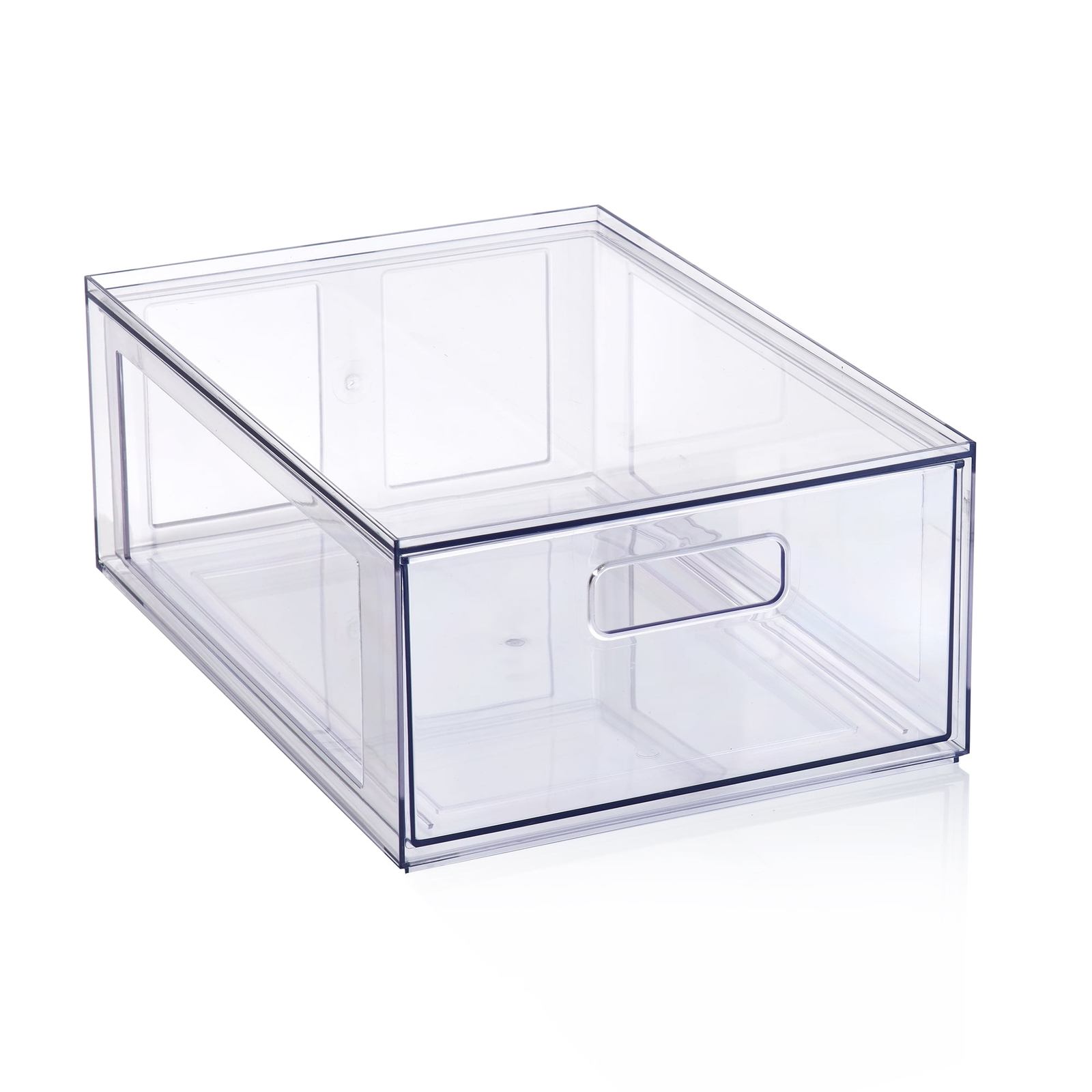 Clear Glossy Plastic Pull-Out Closet Drawer Medium Size, Adult Size