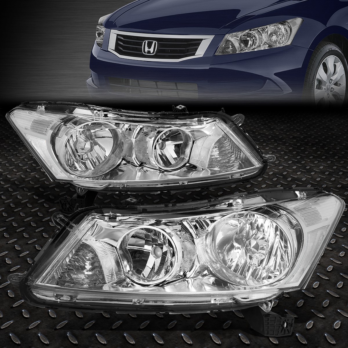 FOR 08-12 HONDA ACCORD SEDAN CHROME HOUSING CLEAR CORNER HEADLIGHT HEAD LAMPS FOR 08-12 HONDA ACCORD SEDAN CHROME HOUSING CLEAR CORNER HEADLIGHT HEAD LAMPS