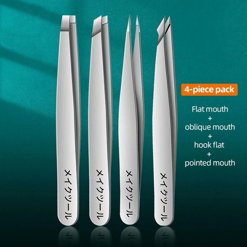 Professional Eyebrow Tweezers Hair Removal Precision Beauty Tool Facial Care 4pc