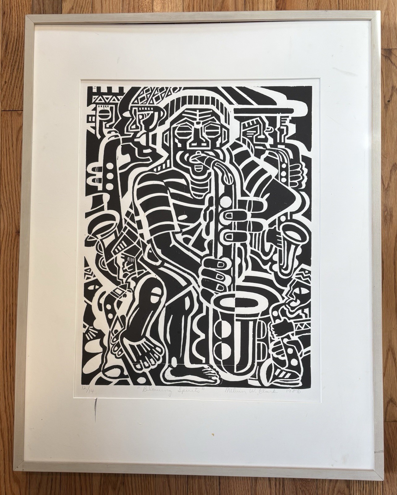Melvin Clark (1944-) African American Artist Signed Woodcut 1986 # Edition of 14
