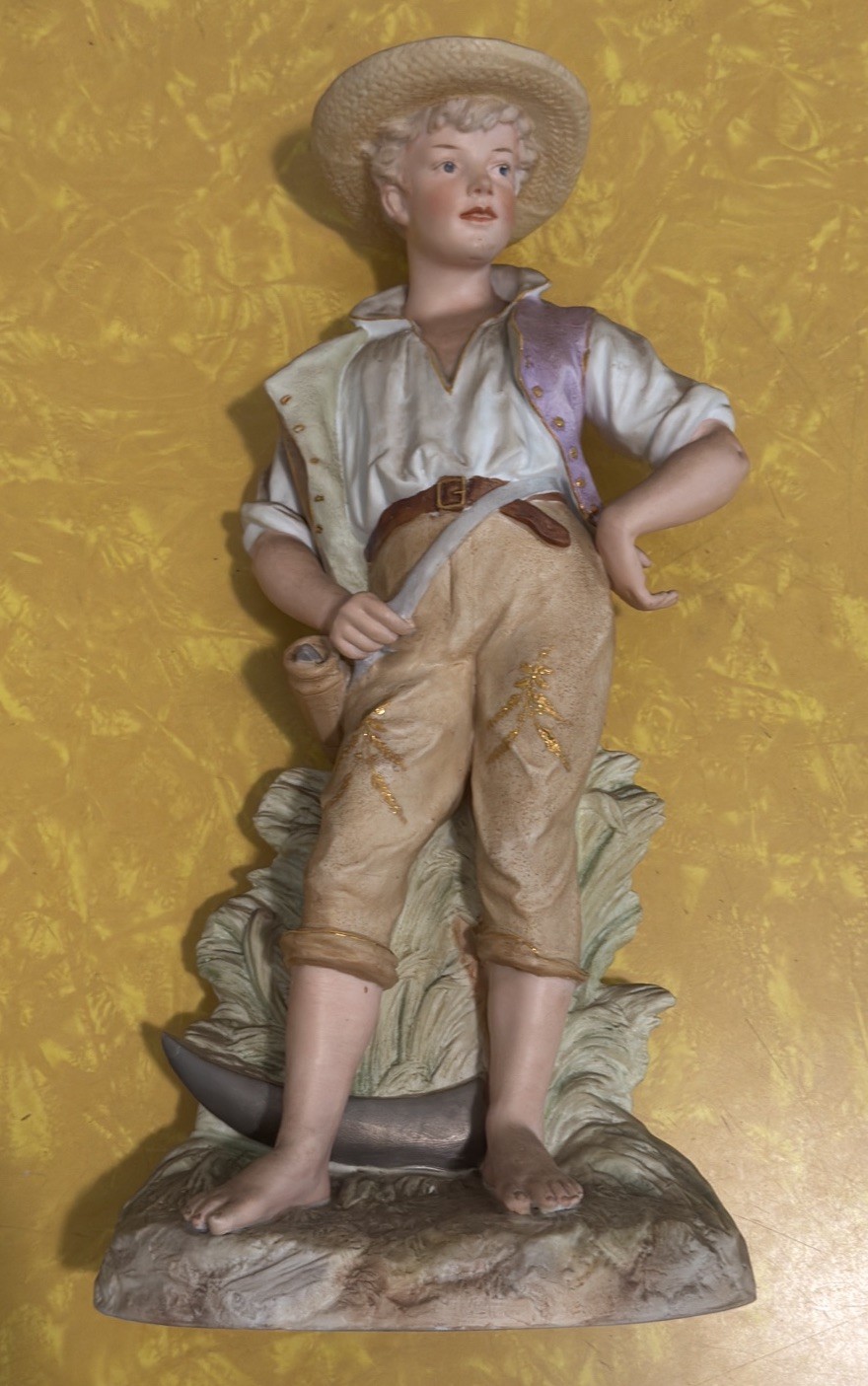 Antique Gebruder Heubach-German Bisque-Young Farmer Figurine Vintage