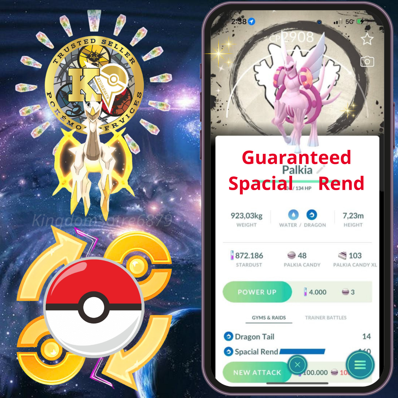 Pokémon —GO— Shiny Palkia Origin — Background—GO Fest 2026—P.T.C—TRADE—Digital