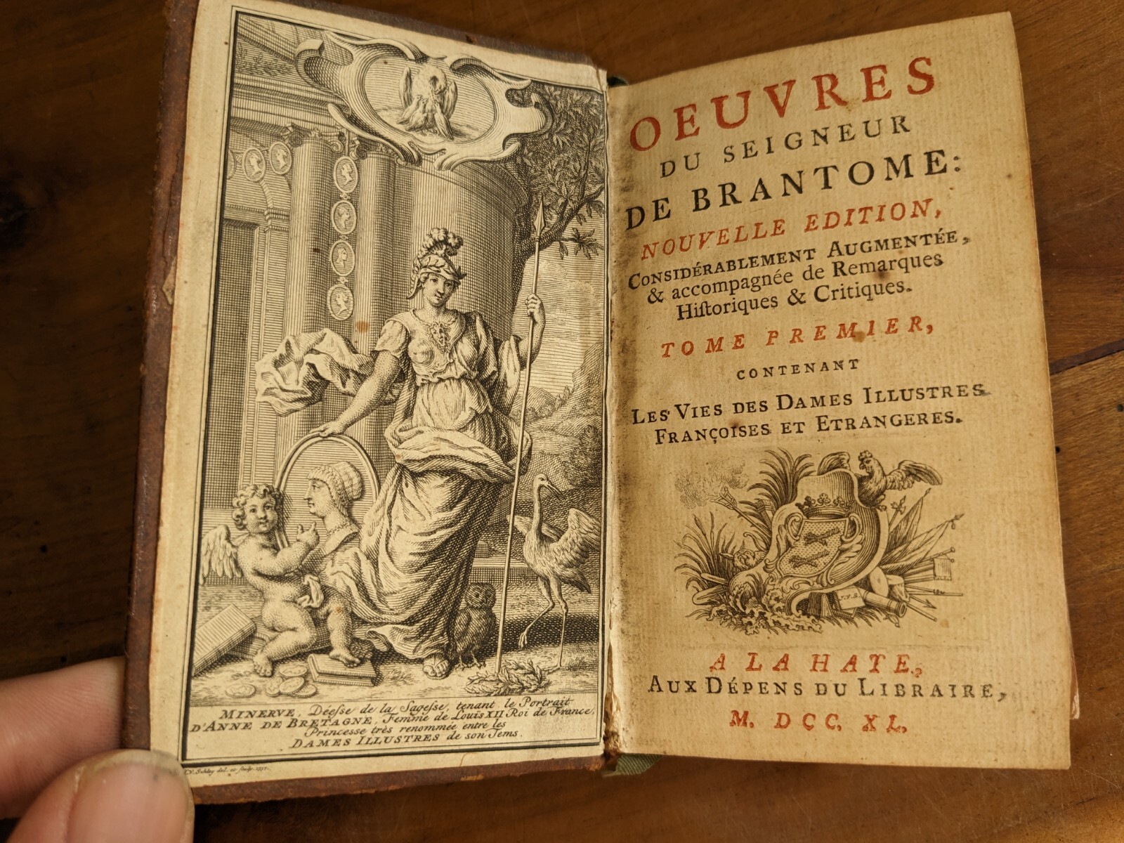antique book-Brantome-les vies des Dames Illustrires François et Etrangères-1740