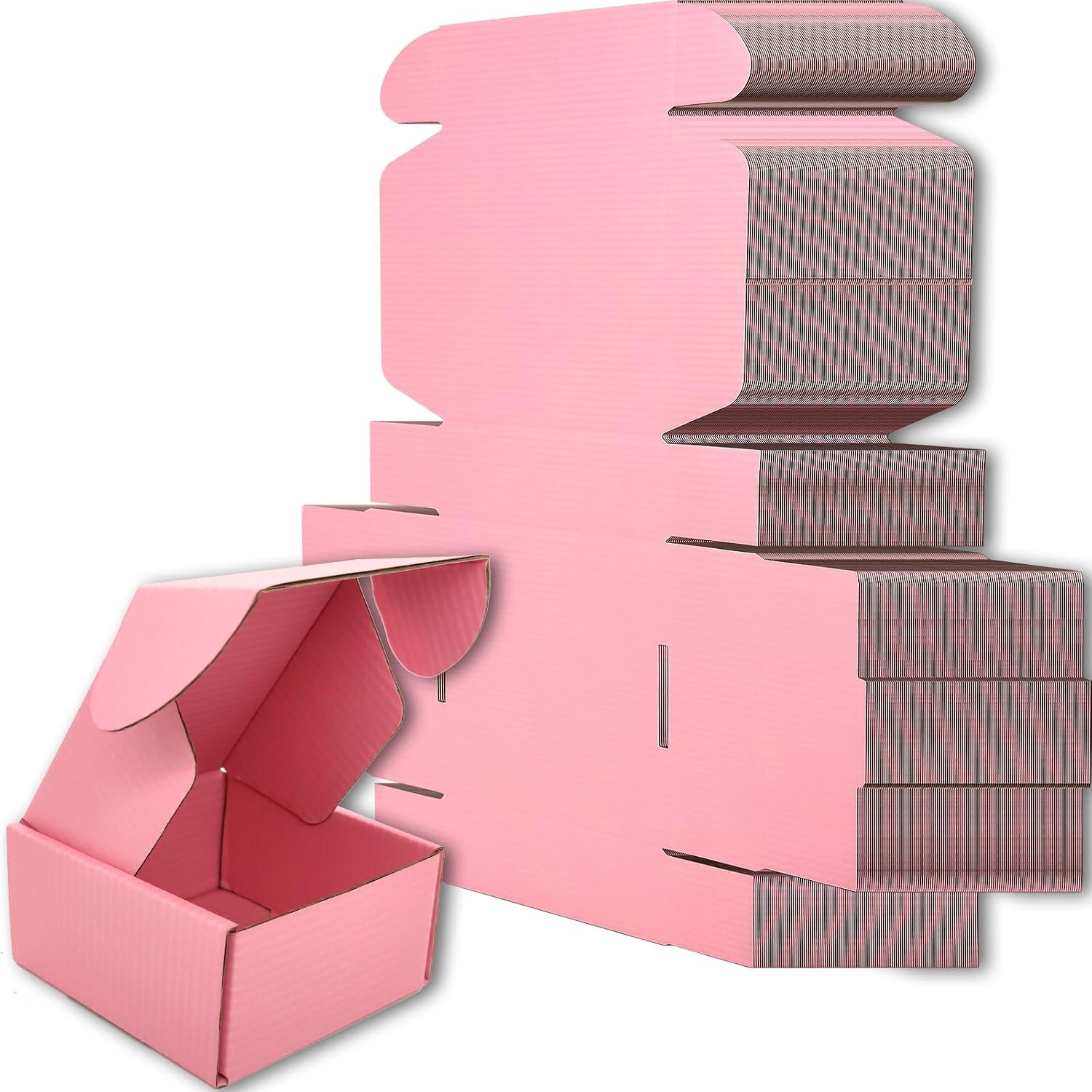 Lmuze 4x4x2 inches Small Shipping Boxes Set of 100 - Pink Mailer Corrugated C... Lmuze 4x4x2 inches Small Shipping Boxes Set of 100 - Pink Mailer Corrugated C...