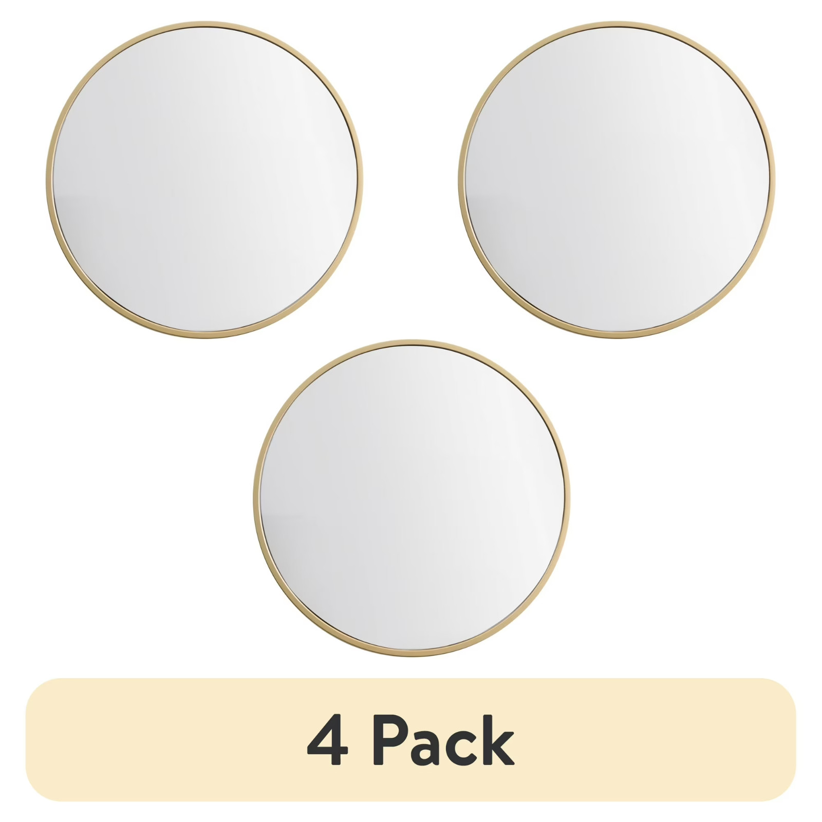 (4 pack) Mainstays Gold Round Small Decorative Wall Mirror Set, Set of 3 Multipa (4 pack) Mainstays Gold Round Small Decorative Wall Mirror Set, Set of 3 Multipa