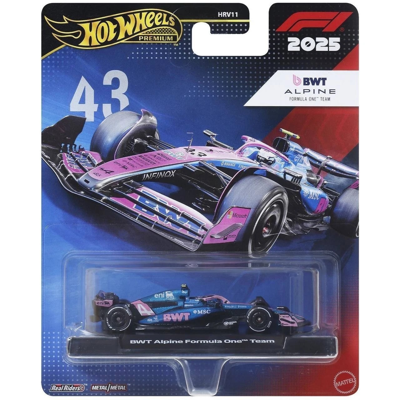Hot Wheels Premium F1 BWT Alpine Formula One Team #43 Franco Colapinto
