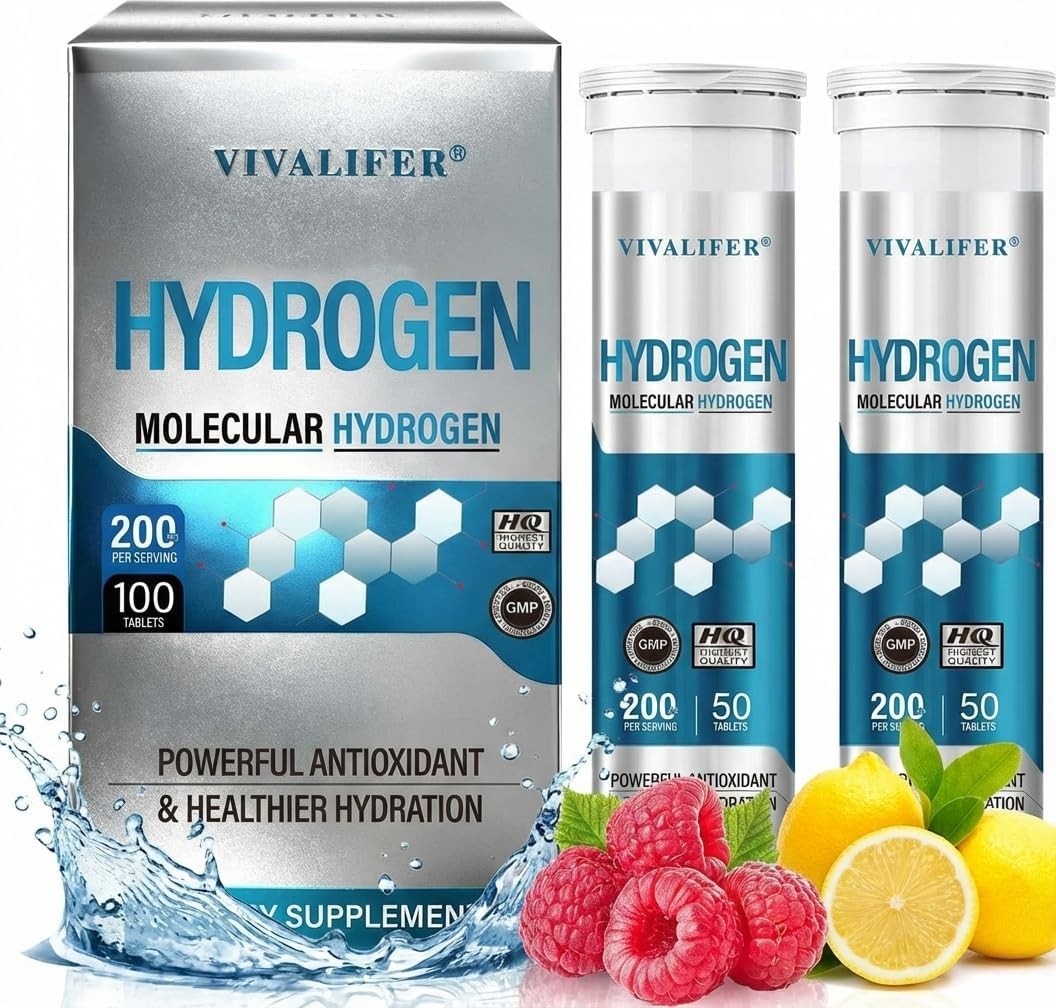 Hydrogen Water Tablets, 100 ct, Lemon & Raspberry, Magnesium, Energy & Recovery Hydrogen Water Tablets, 100 ct, Lemon & Raspberry, Magnesium, Energy & Recovery