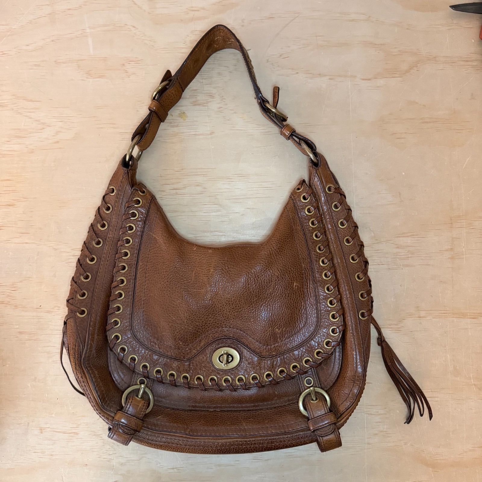 Coach Limited Edition Chelsea Studded Lace Flap Abbey Hobo Bag (Style No. 10971)