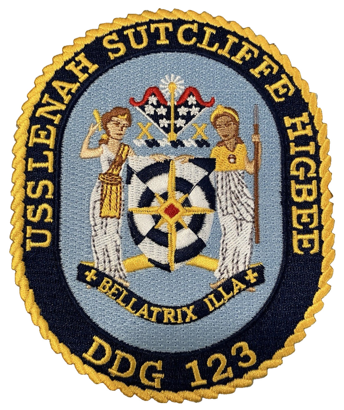 Ship's crest patch of USS LENAH SUTCLIFFE HIGBEE (DDG 123) Ship's crest patch of USS LENAH SUTCLIFFE HIGBEE (DDG 123)