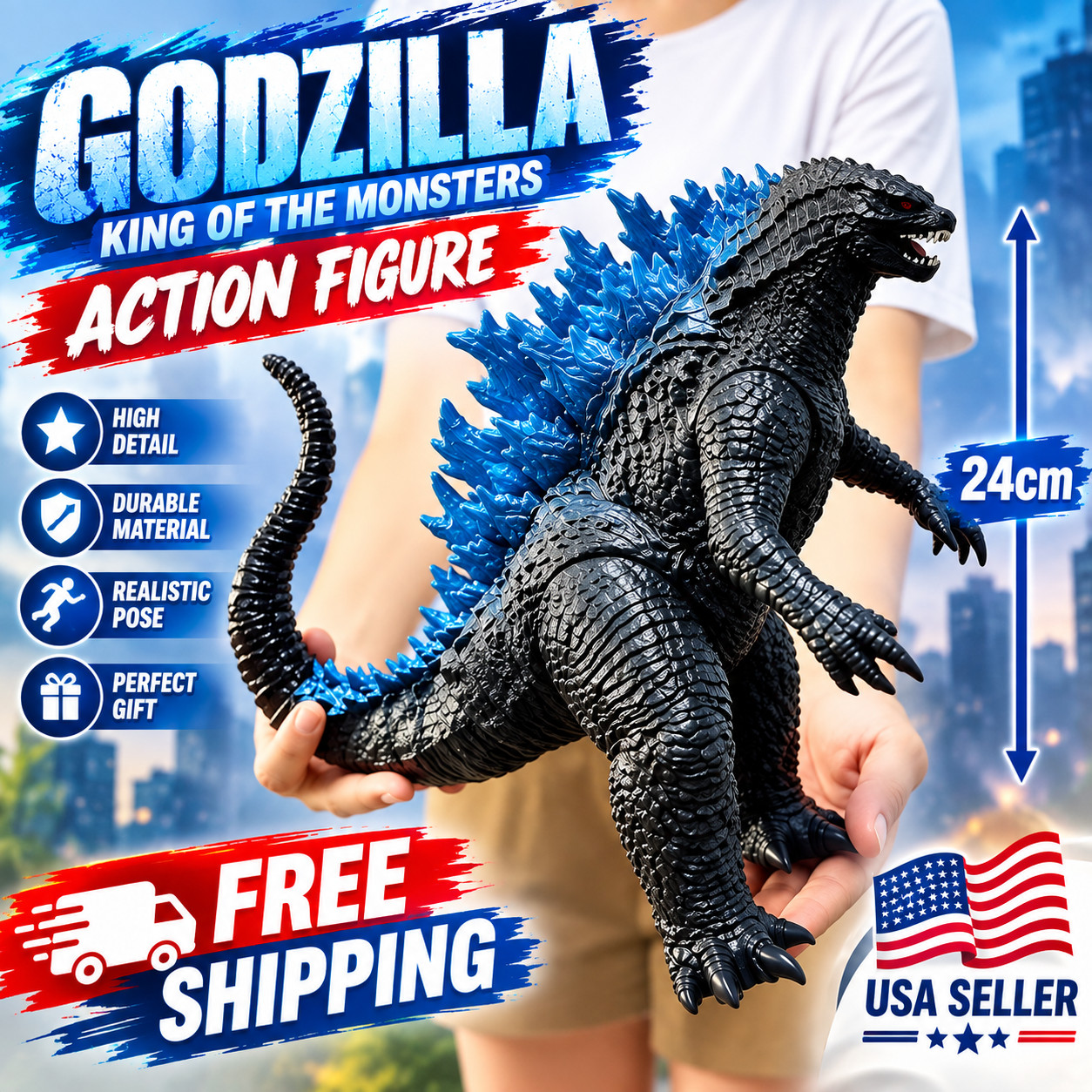 24cm Godzilla King of Monsters Action Figure Model Toy Gift USA 