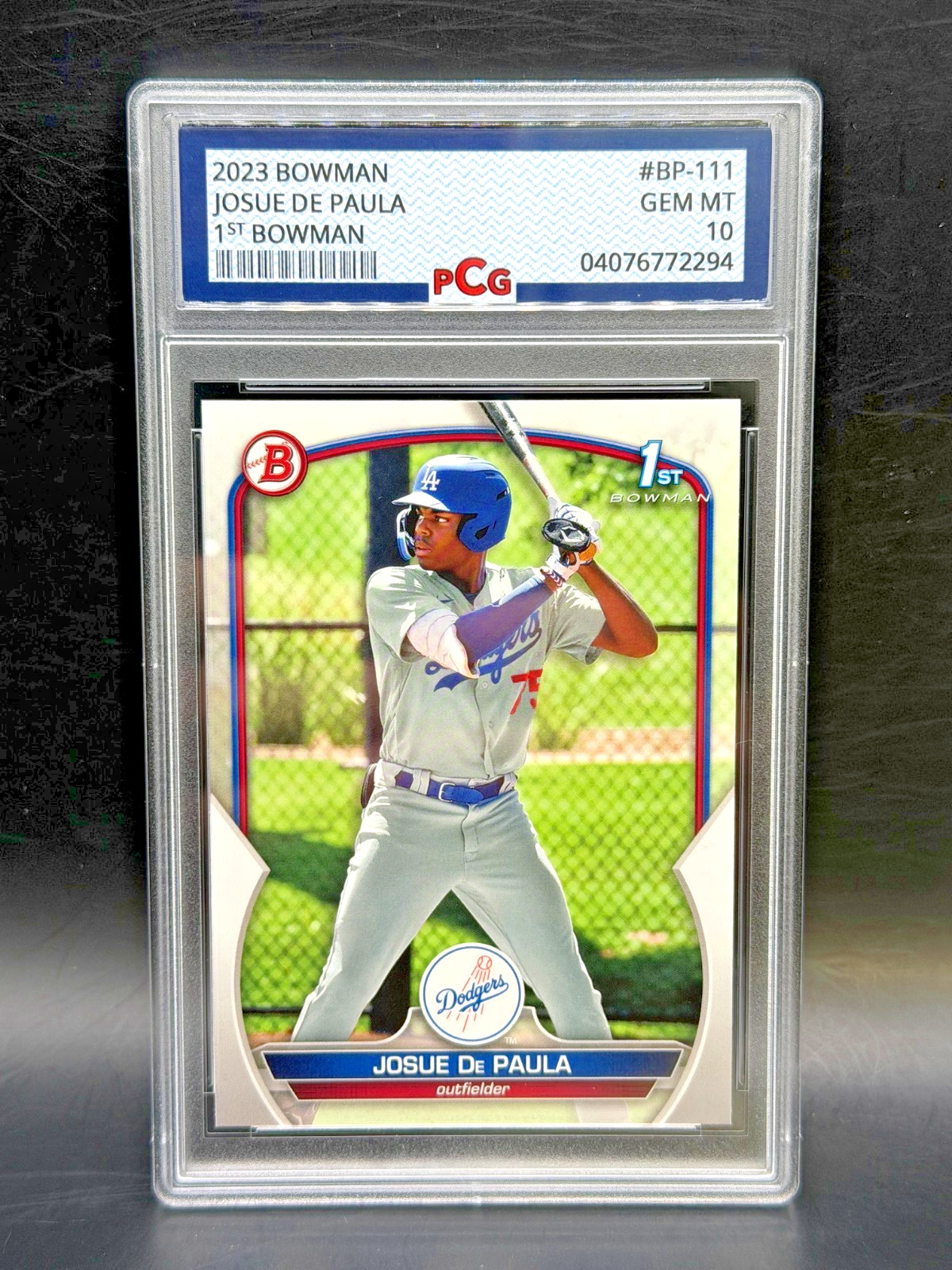 2023 Bowman Josue De Paula 1st Bowman BP-111 Graded PCG Gem Mint 10 Dodgers🔥🔥