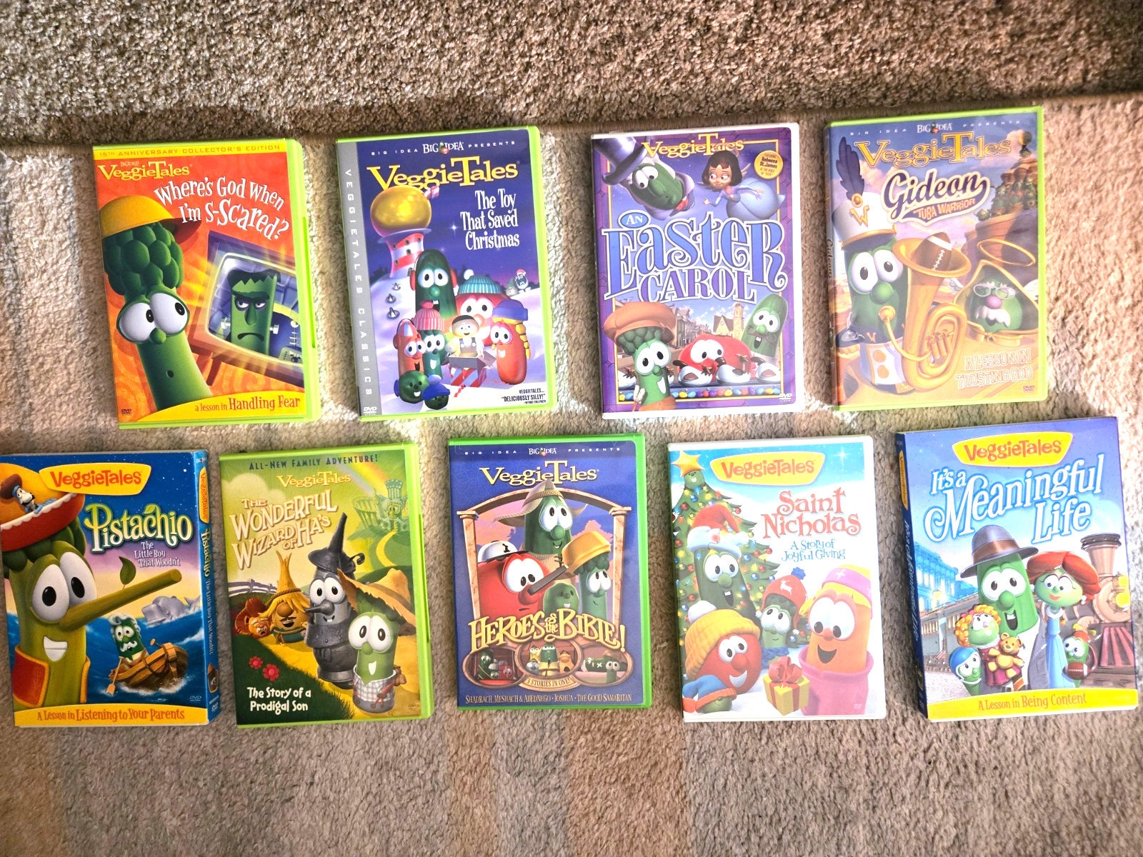 Veggietales DVD Lot of 9 Christian Learning Family Children\'s Stories Animated
