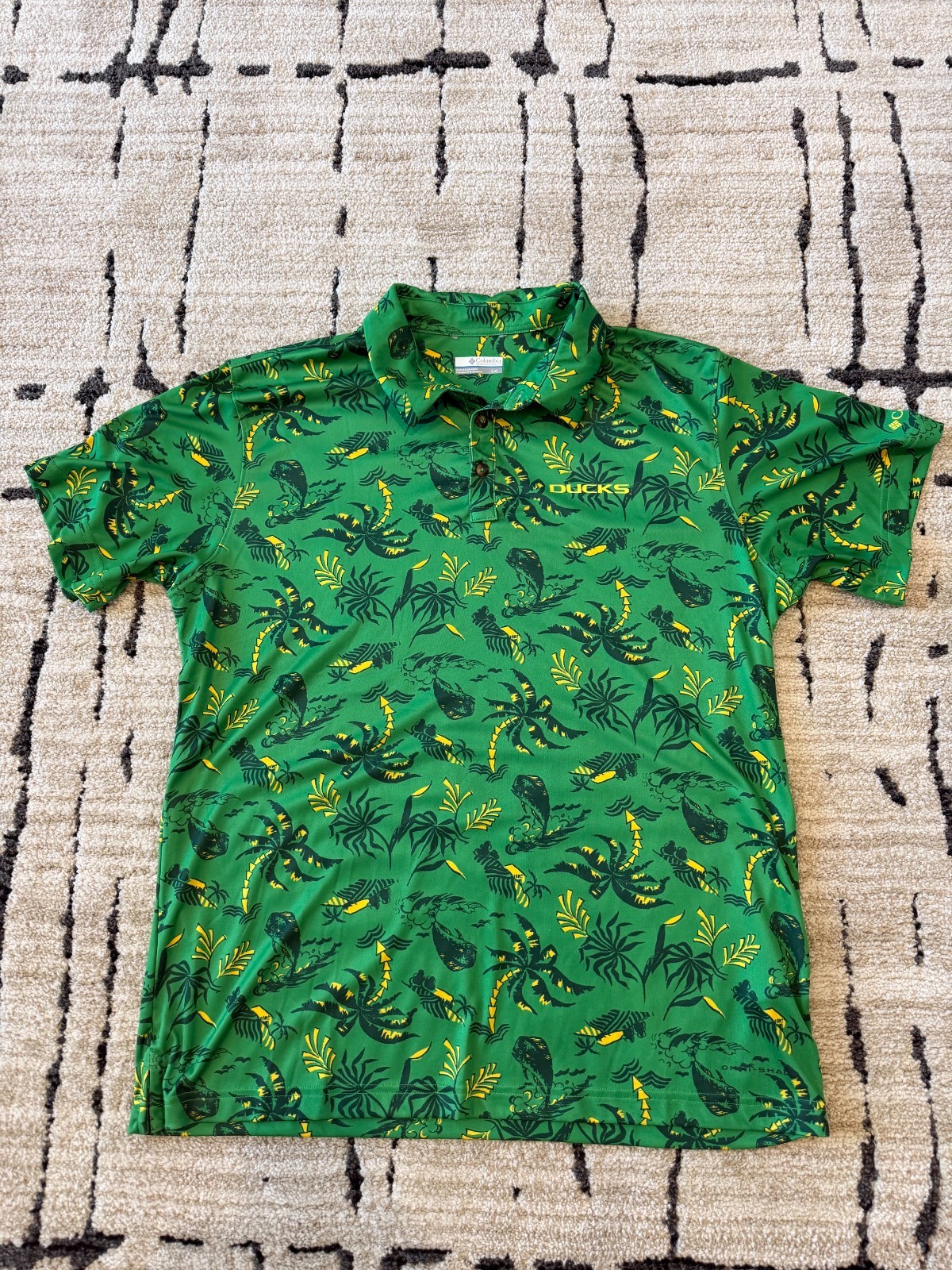 Oregon Mens Columbia PFG Polo LARGE