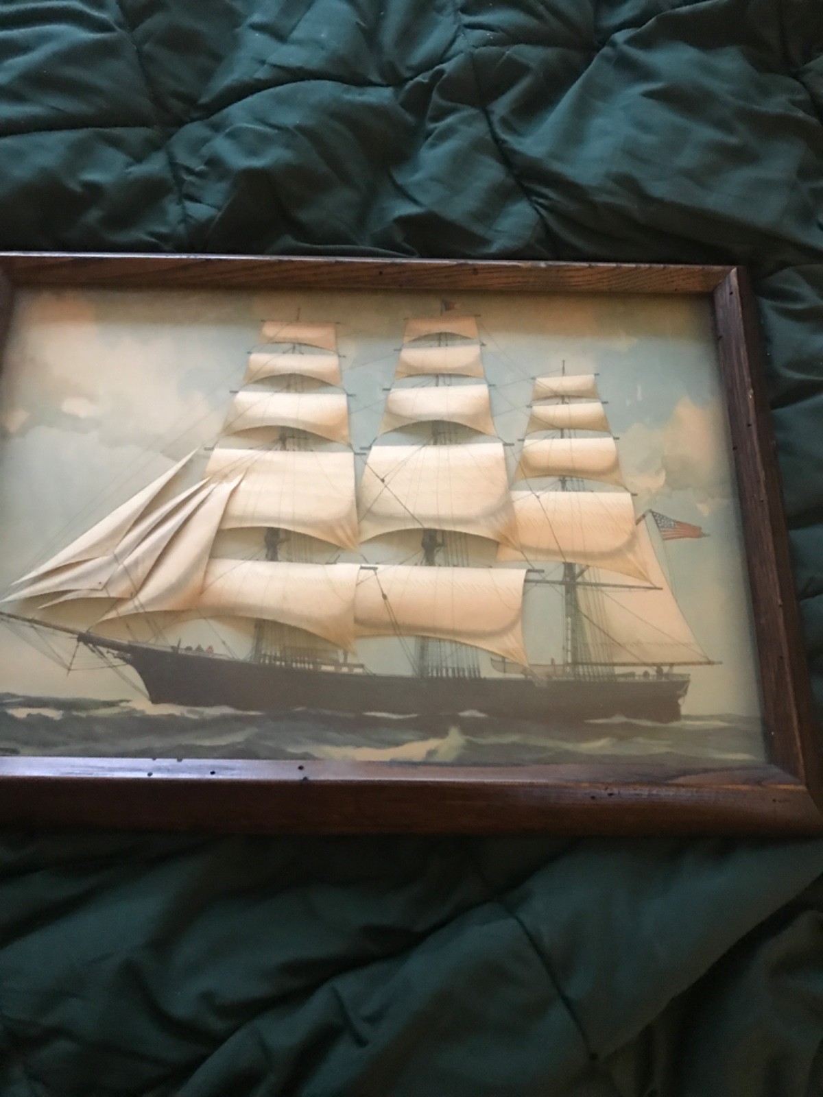 Rare Vintage Gordon Grant Flying Cloud Shadowbox framed by Cove Craft Rare Vintage Gordon Grant Flying Cloud Shadowbox framed by Cove Craft