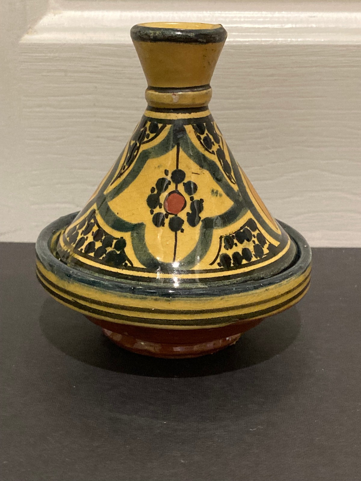 Vintage Moroccan Ceramic Mini Tagine Spice Holder Safi Pottery 4 Vintage Moroccan Ceramic Mini Tagine Spice Holder Safi Pottery 4
