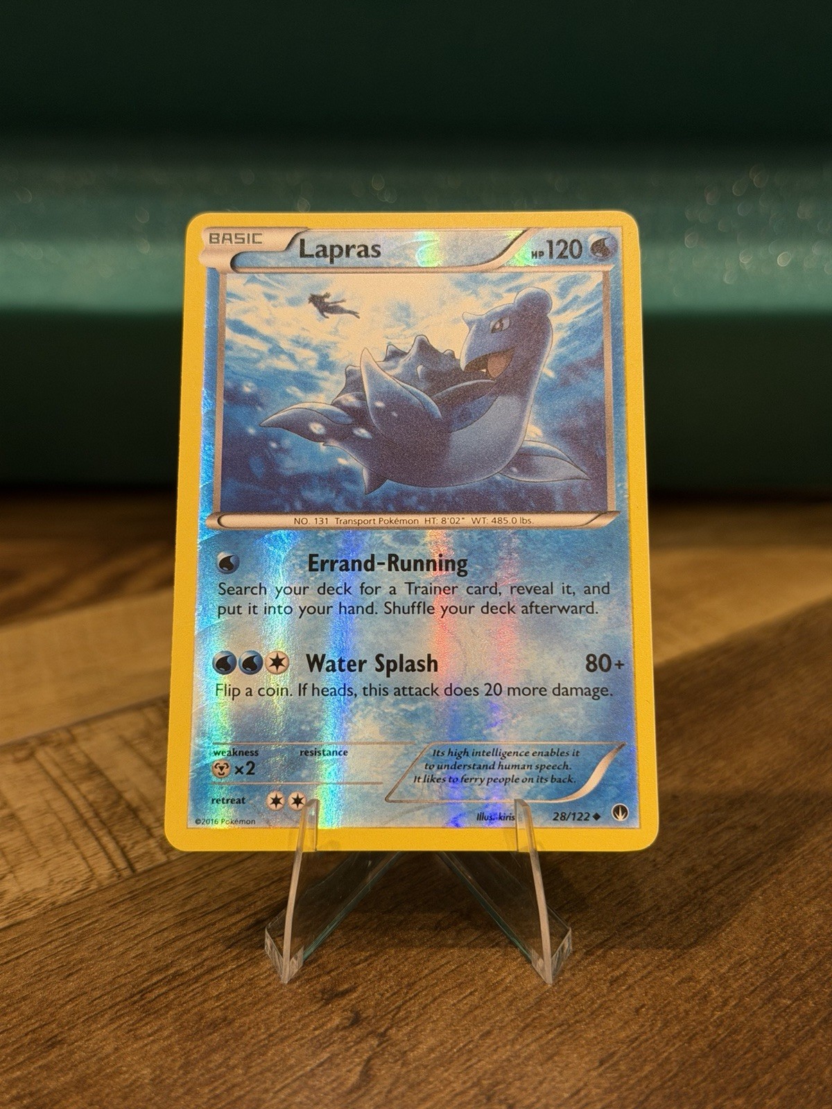 Pokémon TCG Lapras Reverse Holo Card 28/122 XY Breakpoint 2016 - NM ✨ Pokémon TCG Lapras Reverse Holo Card 28/122 XY Breakpoint 2016 - NM ✨