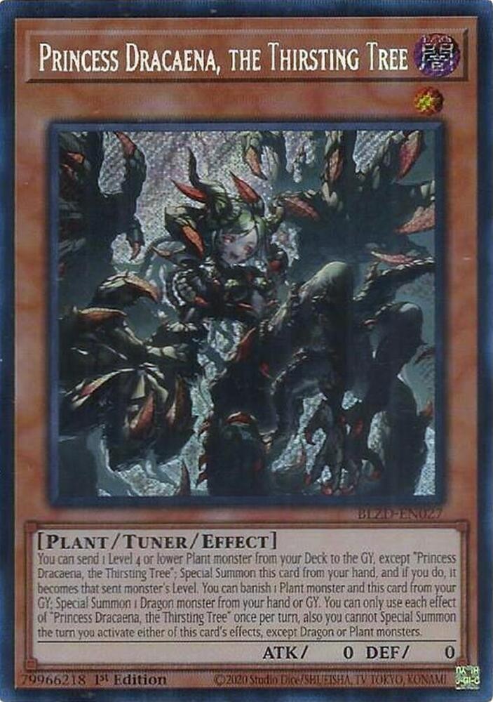 *** PRINCESS DRACAENA, THE THIRSTING TREE *** SECRET RARE BLZD-EN027 YUGIOH
