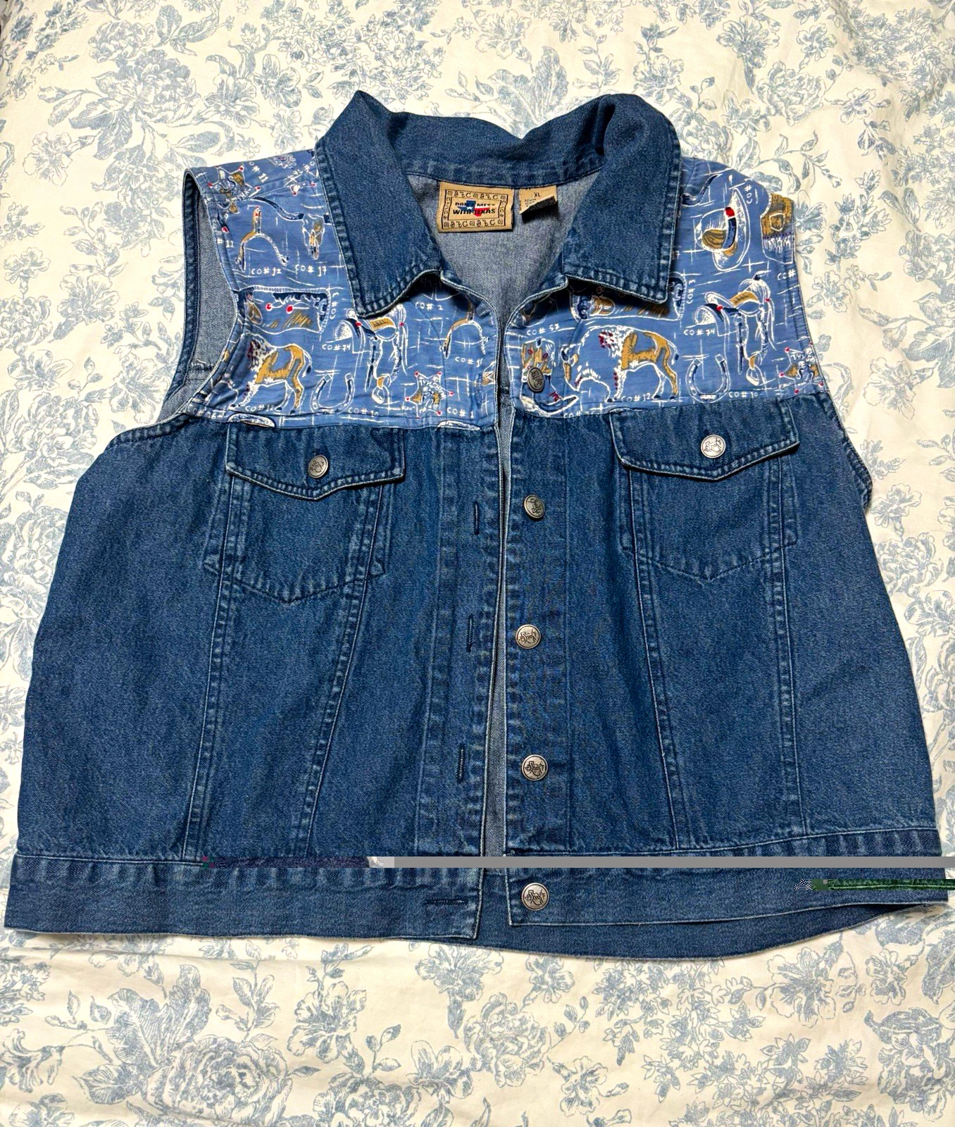 Vintage Don\'t Mess With Texas Women\'s Western Denim Vest Vintage Don\'t Mess With Texas Women\'s Western Denim Vest