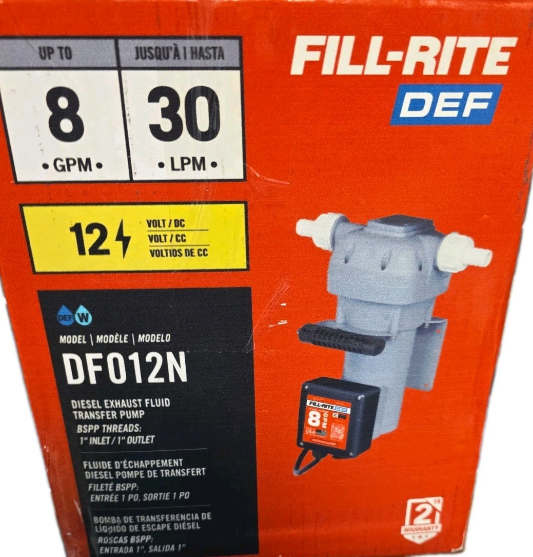 Fill-Rite DF012N 12V 8 GPM Diesel Exhaust Fluid DEF Transfer Pump Pump Only Fill-Rite DF012N 12V 8 GPM Diesel Exhaust Fluid DEF Transfer Pump Pump Only