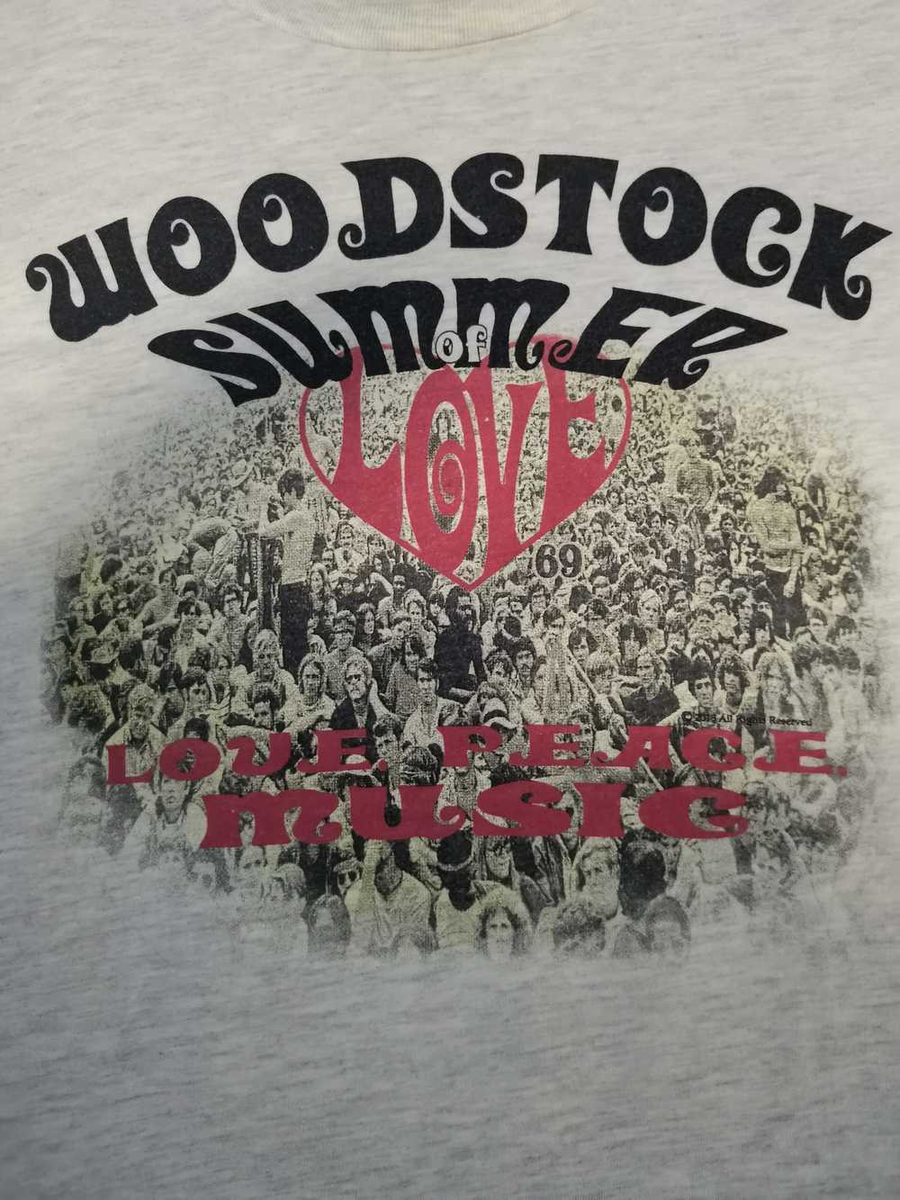 Tour Tee - Woodstock Summer Love short Sleeve Rock Band Rare PA8414