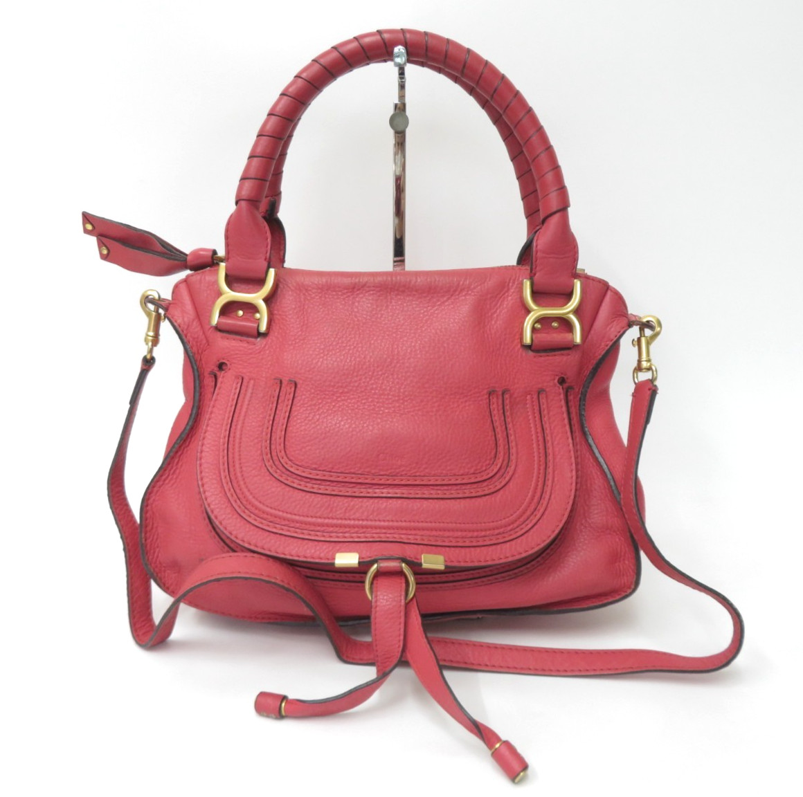 Authentic CHLOE Marcie Leather Hand Bag I#53854