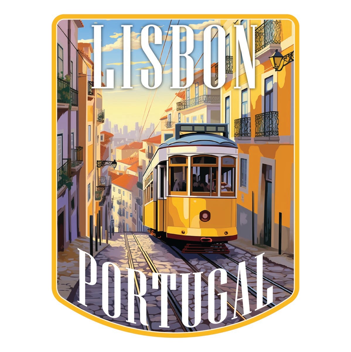 Lisbon Portugal Souvenir Decorative Flat Magnet or Sticker Lisbon Portugal Souvenir Decorative Flat Magnet or Sticker