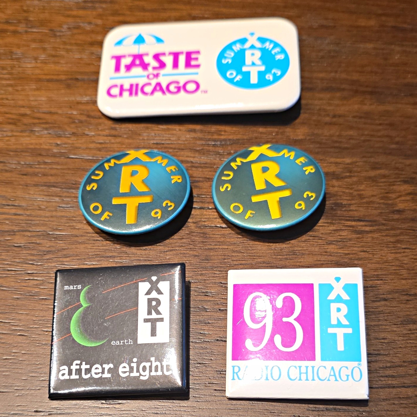 Vintage 1993 WXRT Radio Chicago Pinback Buttons Lot of 5 Vintage 1993 WXRT Radio Chicago Pinback Buttons Lot of 5