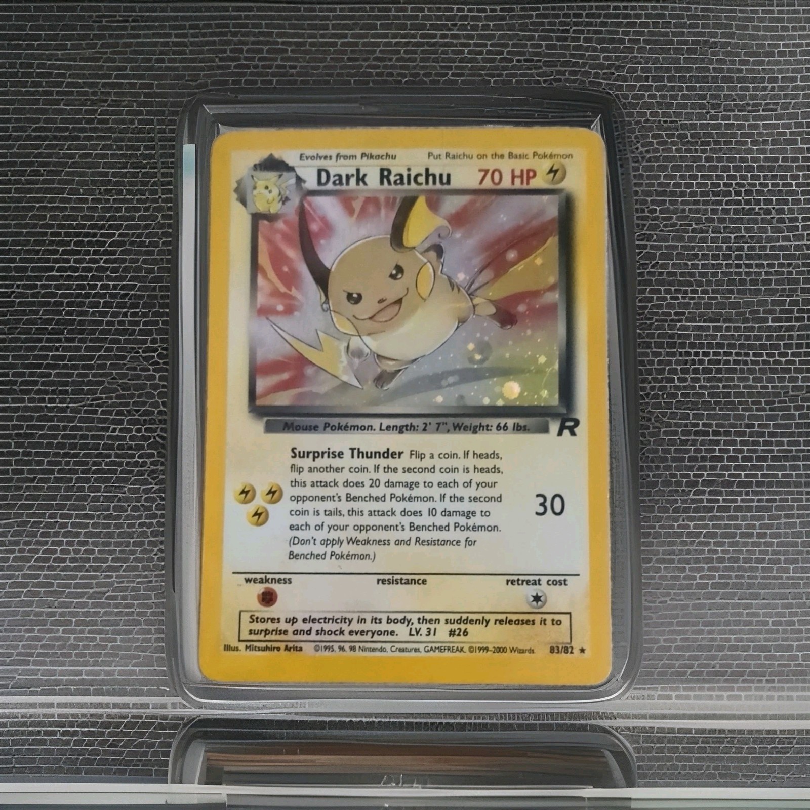 Pokémon TCG Dark Raichu Team Rocket Holo 83/82 ULTRA RARE Card