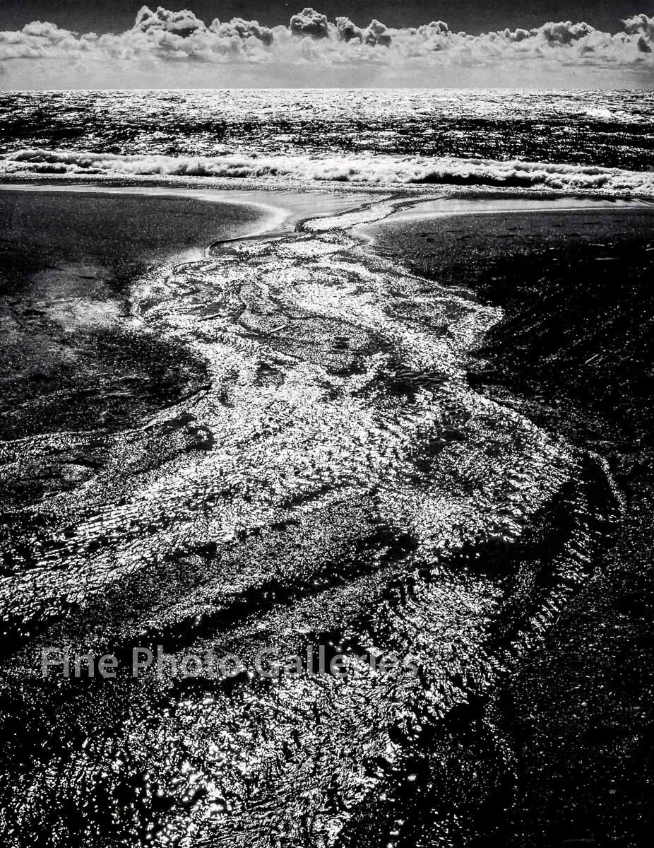1962/70 Vintage ANSEL ADAMS Rodeo Lagoon Seascape Large Duotone Photo Engraving